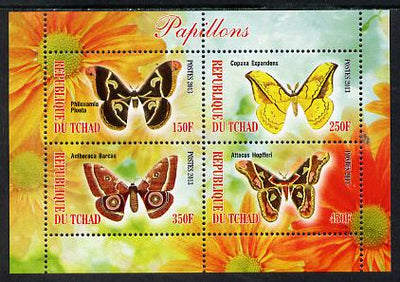 Chad 2013 Butterflies #08 perf sheetlet containing 4 values unmounted mint