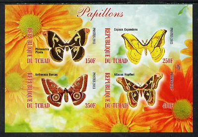 Chad 2013 Butterflies #08 imperf sheetlet containing 4 values unmounted mint