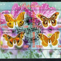 Chad 2013 Butterflies #09 perf sheetlet containing 4 values fine cto used