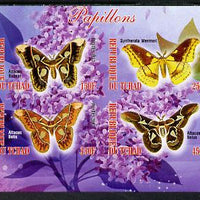Chad 2013 Butterflies #10 imperf sheetlet containing 4 values unmounted mint