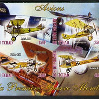 Chad 2013 Aircraft of WW1 #1 imperf sheetlet containing 4 values unmounted mint