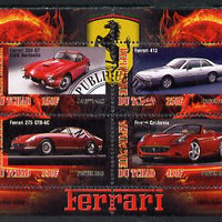 Chad 2013 Ferrari Cars #1 perf sheetlet containing 4 values fine cto used