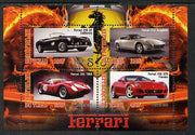 Chad 2013 Ferrari Cars #2 perf sheetlet containing 4 values unmounted mint