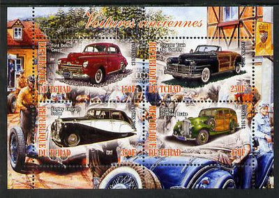 Chad 2013 Early Cars #2 perf sheetlet containing 4 values unmounted mint