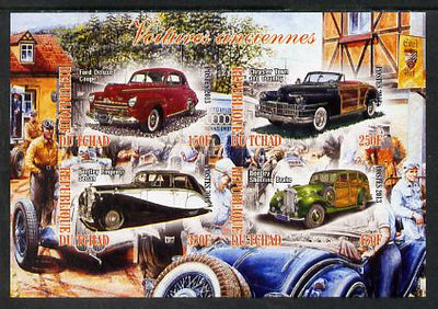 Chad 2013 Early Cars #2 imperf sheetlet containing 4 values unmounted mint