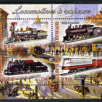Chad 2013 Locomotives #6 perf sheetlet containing 4 values unmounted mint