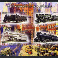 Chad 2013 Locomotives #7 imperf sheetlet containing 4 values unmounted mint