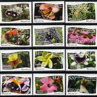 Tonga - Niuafo'ou 2012 Butterflies #2 perf set of 12 values (white background) unmounted mint