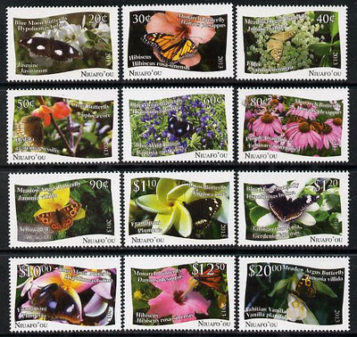 Tonga - Niuafo'ou 2012 Butterflies #2 perf set of 12 values (white background) unmounted mint
