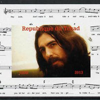 Chad 2013 The Beatles - George Harrison #1 individual imperf deluxe sheetlet unmounted mint. Note this item is privately produced and is offered purely on its thematic appeal.