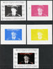 Chad 2013 The Beatles - George Harrison #2 individual deluxe sheetlet - the set of 5 imperf progressive colour proofs comprising the 4 basic colours plus all 4-colour composite unmounted mint.
