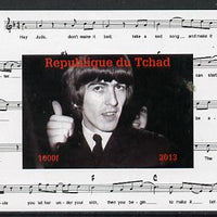 Chad 2013 The Beatles - George Harrison #4 individual imperf deluxe sheetlet unmounted mint. Note this item is privately produced and is offered purely on its thematic appeal.
