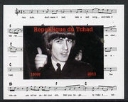 Chad 2013 The Beatles - George Harrison #4 individual imperf deluxe sheetlet unmounted mint. Note this item is privately produced and is offered purely on its thematic appeal.