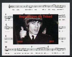 Chad 2013 The Beatles - George Harrison #4 individual imperf deluxe sheetlet unmounted mint. Note this item is privately produced and is offered purely on its thematic appeal.