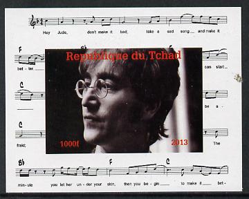 Chad 2013 The Beatles - John Lennon #1 individual imperf deluxe sheetlet unmounted mint. Note this item is privately produced and is offered purely on its thematic appeal.