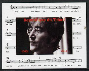 Chad 2013 The Beatles - John Lennon #1 individual imperf deluxe sheetlet unmounted mint. Note this item is privately produced and is offered purely on its thematic appeal.