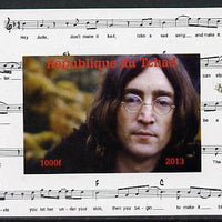 Chad 2013 The Beatles - John Lennon #2 individual imperf deluxe sheetlet unmounted mint. Note this item is privately produced and is offered purely on its thematic appeal.