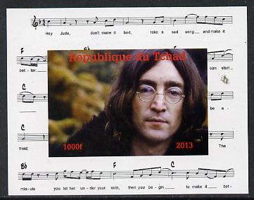 Chad 2013 The Beatles - John Lennon #2 individual imperf deluxe sheetlet unmounted mint. Note this item is privately produced and is offered purely on its thematic appeal.