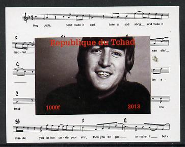 Chad 2013 The Beatles - John Lennon #3 individual imperf deluxe sheetlet unmounted mint. Note this item is privately produced and is offered purely on its thematic appeal.