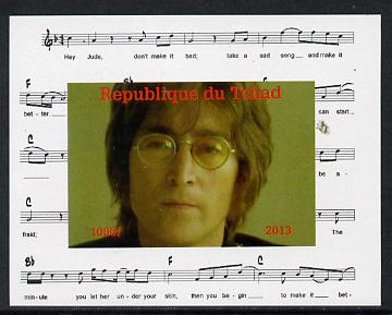 Chad 2013 The Beatles - John Lennon #4 individual imperf deluxe sheetlet unmounted mint. Note this item is privately produced and is offered purely on its thematic appeal.
