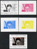 Chad 2013 The Beatles - Paul McCartney #2 individual deluxe sheetlet - the set of 5 imperf progressive colour proofs comprising the 4 basic colours plus all 4-colour composite unmounted mint.