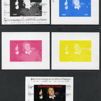 Chad 2013 The Beatles - Paul McCartney #4 individual deluxe sheetlet - the set of 5 imperf progressive colour proofs comprising the 4 basic colours plus all 4-colour composite unmounted mint.