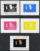 Chad 2013 The Beatles - Paul McCartney #4 individual deluxe sheetlet - the set of 5 imperf progressive colour proofs comprising the 4 basic colours plus all 4-colour composite unmounted mint.