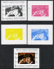 Chad 2013 The Beatles - Ringo Starr #1 individual deluxe sheetlet - the set of 5 imperf progressive colour proofs comprising the 4 basic colours plus all 4-colour composite unmounted mint.