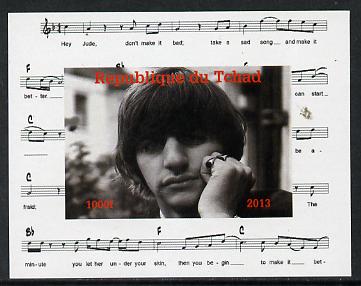 Chad 2013 The Beatles - Ringo Starr #2 individual imperf deluxe sheetlet unmounted mint. Note this item is privately produced and is offered purely on its thematic appeal.