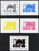 Chad 2013 The Beatles - Ringo Starr #2 individual deluxe sheetlet - the set of 5 imperf progressive colour proofs comprising the 4 basic colours plus all 4-colour composite unmounted mint.