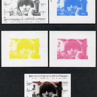 Chad 2013 The Beatles - Ringo Starr #2 individual deluxe sheetlet - the set of 5 imperf progressive colour proofs comprising the 4 basic colours plus all 4-colour composite unmounted mint.