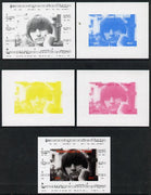 Chad 2013 The Beatles - Ringo Starr #2 individual deluxe sheetlet - the set of 5 imperf progressive colour proofs comprising the 4 basic colours plus all 4-colour composite unmounted mint.