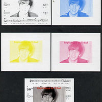 Chad 2013 The Beatles - Ringo Starr #3 individual deluxe sheetlet - the set of 5 imperf progressive colour proofs comprising the 4 basic colours plus all 4-colour composite unmounted mint.