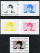 Chad 2013 The Beatles - Ringo Starr #3 individual deluxe sheetlet - the set of 5 imperf progressive colour proofs comprising the 4 basic colours plus all 4-colour composite unmounted mint.