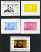 Chad 2013 The Beatles - Ringo Starr #4 individual deluxe sheetlet - the set of 5 imperf progressive colour proofs comprising the 4 basic colours plus all 4-colour composite unmounted mint.