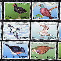Samoa 2013 Birds - Threatened Species definitive set complete, 12 values unmounted mint
