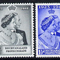 Bechuanaland 1948 KG6 Royal Silver Wedding perf set of 2 mounted mint, SG 136-37