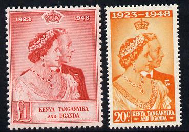 Kenya, Uganda & Tanganyika 1948 KG6 Royal Silver Wedding set of 2 unmounted mint SG 157-58