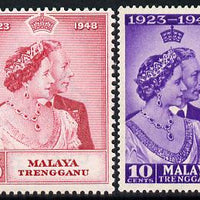 Malaya - Trengganu 1948 KG6 Royal Silver Wedding perf set of 2 unmounted mint SG 61-62