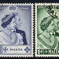 Malta 1949 KG6 Royal Silver Wedding set of 2 cds used SG 249-50
