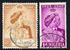 Nigeria 1948 KG6 Royal Silver Wedding perf set of 2 cds used SG 62-3