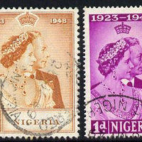 Nigeria 1948 KG6 Royal Silver Wedding perf set of 2 cds used SG 62-3