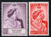 Pitcairn Islands 1949 KG6 Royal Silver Wedding perf set of 2 unmounted mint, SG 11-12