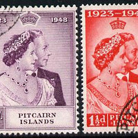 Pitcairn Islands 1949 KG6 Royal Silver Wedding perf set of 2 cds used, SG 11-12