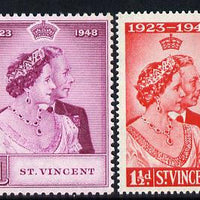 St Vincent 1948 KG6 Royal Silver Wedding perf set of 2 unmounted mint, SG 162-3