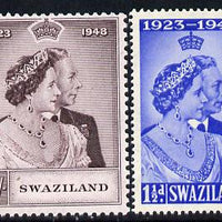 Swaziland 1948 KG6 Royal Silver Wedding perf set of 2 unmounted mint, SG 46-7
