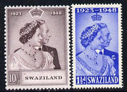 Swaziland 1948 KG6 Royal Silver Wedding perf set of 2 unmounted mint, SG 46-7