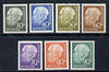 Germany - West 1954-60 Hauss Recess set of 7 fine mint, SG 1122a-1122i