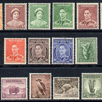 Australia 1937-49 KG6 definitive set complete 1/2d to 1s P15x14, 14 values mounted mint, SG 179-92
