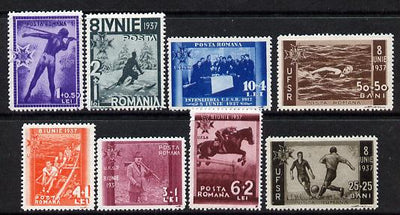 Rumania 1937 7th Anniv of Accession (Sports) set of 8 unmounted mint, SG 1352-59, MI 528-35